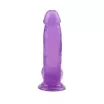 CHISA NOVELTIES élethű dildó 7 inch Dildo- Purple - közepes méretű, letapasztható, herékkel, lila színben, vízálló, PVC (17,5 cm)