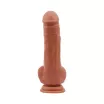 CHISA NOVELTIES élethű dildó Bottomless Pleasure-Latin - közepes méretű, letapasztható, herékkel, sötét testszínű, vízálló, TPE (20 cm)