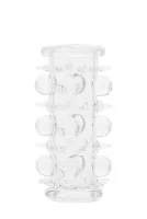 SEVEN CREATIONS péniszmandzsetta Silicone Sleeve - áttetsző, stimuláló felszínnel, vízálló ( 7.5 cm )