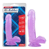 CHISA NOVELTIES élethű dildó 7 inch Dildo- Purple - közepes méretű, letapasztható, herékkel, lila színben, vízálló, PVC (17,5 cm)