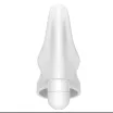 LOVETOY vibrációs péniszgyűrű Power Clit Silicone Cockring White - fehér színben, vibrációs funkcióval, csiklóizgatós, elemes