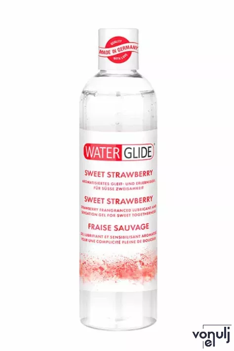 WATERGLIDE intim síkosító Sweet Strawberry 300 ml - vízbázisú, érzékeny bőrre is, eper illattal, óvszerhez és segédeszközhöz is