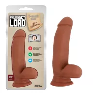 CHISA NOVELTIES élethű dildó Pruriency Lord - Latin - közepes méretű, letapasztható, herékkel, testszínű, vízálló, TPE (17,5 cm)