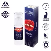 MAI ATTRACTION masszázsolaj Massage Oil Attraction Mojito Balm 50 ml - vegán, ehető, mentol és lime ízű, melegítő hatású