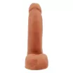 CHISA NOVELTIES élethű dildó Sex Lure Latin - közepes méretű, letapasztható, herékkel, testszínű, vízálló, TPE (17,5 cm)