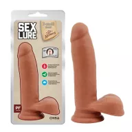 CHISA NOVELTIES élethű dildó Sex Lure Latin - közepes méretű, letapasztható, herékkel, testszínű, vízálló, TPE (17,5 cm)