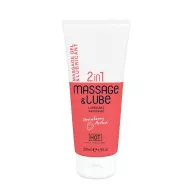 HOT intim síkosító Massage&Glide Gel 2in1 Silky Touch 200 ml - vízbázisú,masszázshoz is,hosszantartó,eper illattal,óvszerhez és segédeszközhöz is