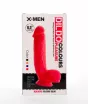 X-MEN élethű dildó 8.5" Colours Pleasure Flesh 3 - Közepes méretű, herékkel, letapasztható, világosbarna, szilikon (22 cm)