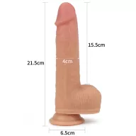 LOVETOY élethű vibrátor 8.5" Dual layered Silicone Rotating Nature Cock Anthony - vízálló, herékkel, tapadókoronggal, akkumulátoros, szilikon (21 cm)