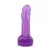 CHISA NOVELTIES élethű dildó 7,5 inch Dildo-Purple - közepes méretű, letapasztható, herékkel, lila színben, vízálló, PVC (19 cm)