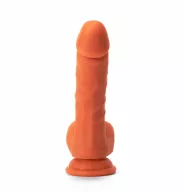 X-MEN hajlított dildó 7.5" Dildo Colours Pleasure Flesh 3 - realisztikus, testszínű, herékkel, letapasztható, vízálló, szilikon ( 19 cm )