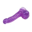 CHISA NOVELTIES élethű dildó 7,5 inch Dildo-Purple - közepes méretű, letapasztható, herékkel, lila színben, vízálló, PVC (19 cm)