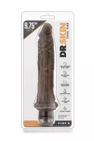 BLUSH élethű vibrátor Dr. Skin Cock Vibe 8 Chocolate - realisztikus, vízálló, elemes, PVC (25 cm)