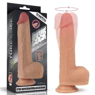 LOVETOY élethű vibrátor 8.5" Dual layered Silicone Rotating Nature Cock Anthony - vízálló, herékkel, tapadókoronggal, akkumulátoros, szilikon (21 cm)