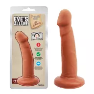 CHISA NOVELTIES élethű dildó Eve's Allure-Latin - közepes méretű, letapasztható, sötét testszínű, vízálló, TPE (18,5 cm)