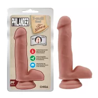 CHISA NOVELTIES élethű dildó Philander-Flesh - közepes méretű, letapasztható, herékkel, testszínű, vízálló, TPE (18 cm)