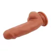 CHISA NOVELTIES élethű dildó Lecher - Latin - közepes méretű, letapasztható, herékkel, sötét testszínű, vízálló, TPE (18 cm)