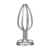 MISTRESS fenékdugó Stainless Anal Plug S - ezüst színben, fém, rácsos szerkezetű, S méretben, vízálló (7 cm)