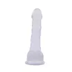 CHISA NOVELTIES élethű dildó 7,7 inch Dildo Clear - közepes méretű, letapasztható, herékkel, áttetsző színben, vízálló, PVC (19,5 cm)