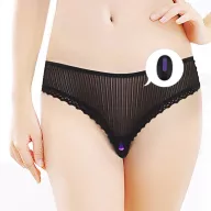 LOVETOY vibrációs bugyi IJOY Rechargeable Remote Control vibrating panties - fekete, behelyezhető vibrátorral, távirányítós, vízálló, akkumulátoros