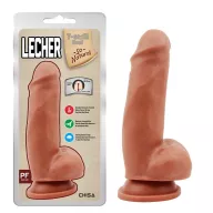 CHISA NOVELTIES élethű dildó Lecher - Latin - közepes méretű, letapasztható, herékkel, sötét testszínű, vízálló, TPE (18 cm)