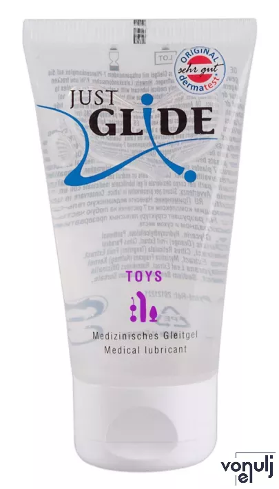 ORION intim síkosító Just Glide Toy Lube 50 ml - vízbázisú, kifejezetten szexuális segédeszközökhöz ajánlott, olaj-, és színezékmentes