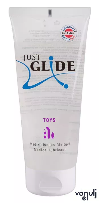 ORION intim síkosító Just Glide Toy Lube 200 ml - vízbázisú, kifejezetten szexuális segédeszközökhöz ajánlott, olaj-, és színezékmentes