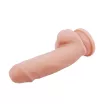 CHISA NOVELTIES élethű dildó Lecher-Flesh - közepes méretű, letapasztható, herékkel, testszínű, vízálló, TPE (18 cm)