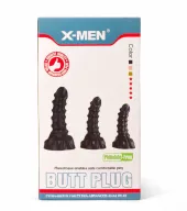 X-MEN fenékdugó Monster Plug 3 M - fekete színben, letapasztható, M-méretben, PVC, 24 cm