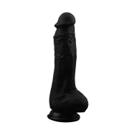 CHISA NOVELTIES élethű dildó Gold Digger-Black - nagy méretű, letapasztható, herékkel, fekete színben, vízálló, szilikon (20,5 cm)