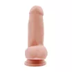 CHISA NOVELTIES élethű dildó Lecher-Flesh - közepes méretű, letapasztható, herékkel, testszínű, vízálló, TPE (18 cm)