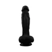 CHISA NOVELTIES élethű dildó Gold Digger-Black - nagy méretű, letapasztható, herékkel, fekete színben, vízálló, szilikon (20,5 cm)