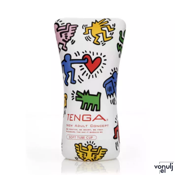 TENGA maszturbátor Keith Haring Cup Soft Tube - lágy intenzitású, vákuumos, vízálló, egyszer használatos