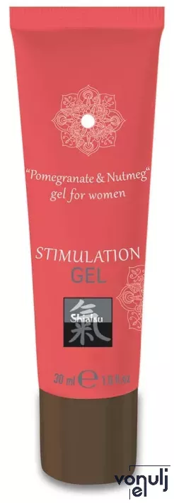 SHIATSU stimuláló gél Stimulation Gel Pomegranate & Nutmeg 30 ml - hölgyeknek, csiklóstimuláló hatással, gránátalma és szerecsendió illattal