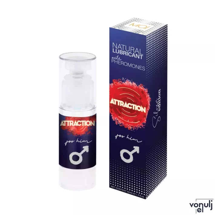 MAI ATTRACTION intim síkosító Lubricant With Pheromones For Him 50 ml - vízbázisú,vegán,férfiaknak,hosszantartó,feromonnal,óvszerhez és segédeszközhöz