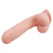 CHISA NOVELTIES élethű dildó Bottomless Pleasure-Flesh - nagy méretű, letapasztható, herékkel, testszínű, vízálló, TPE (20 cm)