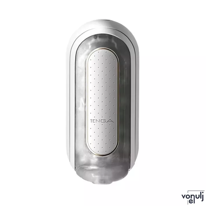 TENGA péniszvibrátor Flip Zero Electronic Vibration - vízálló, akkumulátoros, fehér színben, TPE