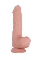 CHISA NOVELTIES élethű dildó Bottomless Pleasure-Flesh - nagy méretű, letapasztható, herékkel, testszínű, vízálló, TPE (20 cm)