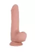 CHISA NOVELTIES élethű dildó Bottomless Pleasure-Flesh - nagy méretű, letapasztható, herékkel, testszínű, vízálló, TPE (20 cm)