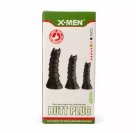 X-MEN fenékdugó Monster Plug 2 M - fekete színben, letapasztható, M-méretben, PVC, 23 cm
