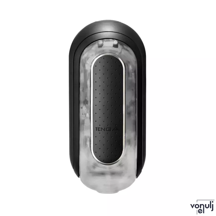 TENGA péniszvibrátor Flip Zero Electronic Vibration Black - vízálló, akkumulátoros, fekete színben, TPE