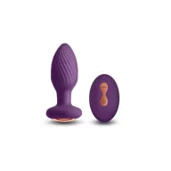 INYA fenékdugó Alpine Purple - lila színben, vibrációs funkcióval, stimuláló felszínnel, vízálló, távirányítóval, akkumulátoros