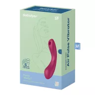 SATISFYER csiklóizgatós vibrátor Curvy Trinity 1 Red - bordó színben, behelyezhető, g-pontos, vízálló, akkumulátoros