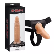 CHISA NOVELTIES felcsatolható dildó Hollow Cock - realisztikus, testszínű, állítható hámmal, PVC (19 cm)