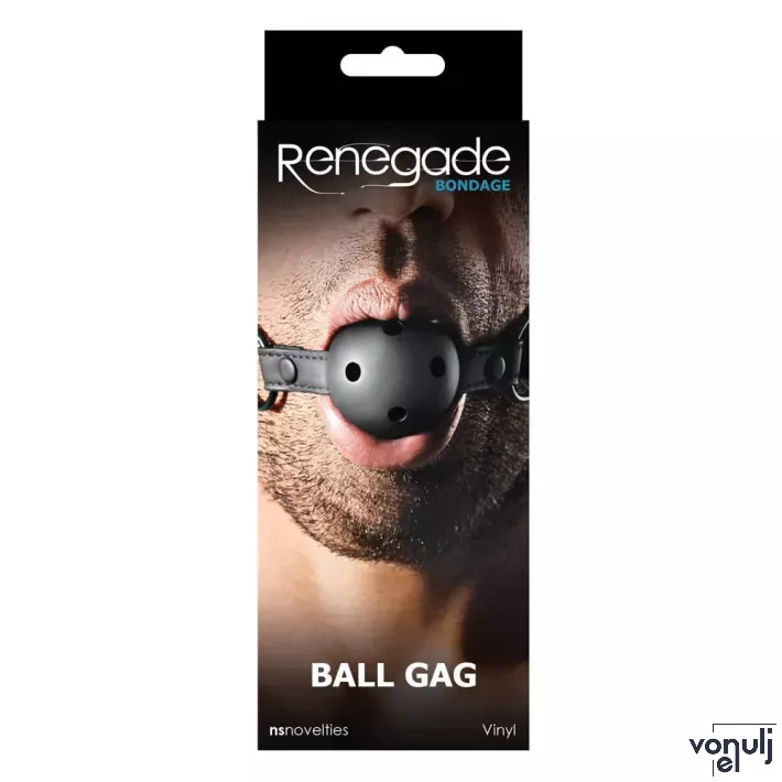 RENEGADE szájpecek Bondage Ball Gag Black - fekete színben, fetish játékokhoz