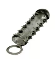 NMC péniszköpeny Samurai Penis Sleeve Black - fekete színben, stimuláló felülettel, rögzítő pánttal, vízálló ( 18.5 cm )