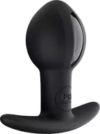 FUN FACTORY fenékdugó B Ball Uno Grey Black - fekete színben, vízálló, hüvely-súllyal, szilikon (7.3 cm)