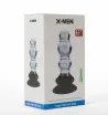 X-MEN análbot 3 Beads Anal Plug - áttetsző, letapasztható, vízálló, 16,5 cm
