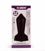 X-MEN fenékdugó 9.6" Huge Butt Plug Black 2 - fekete színben, letapasztható,  PVC, 24 cm