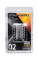 BLUSH péniszmandzsetta Stay Hard Cock Sleeve 02 Clear - áttetsző, gömbös stimuláló felszín, vízálló, (5 cm)